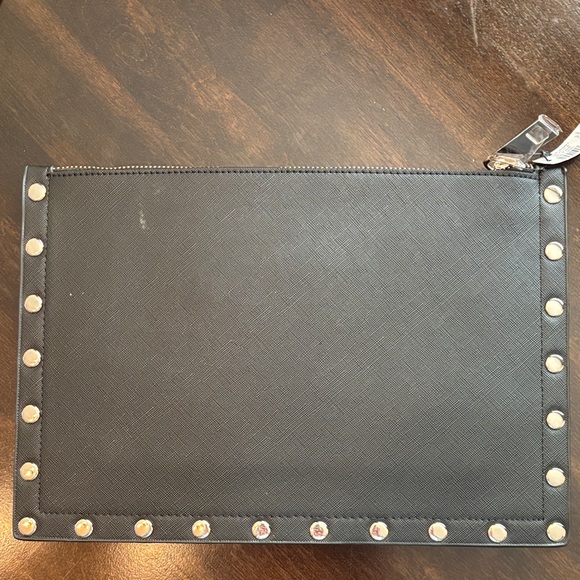 White House Black Market Black Wristlet with Pink Floral Design - Picture 3 of 7